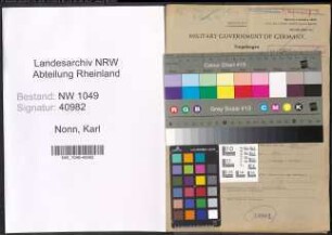 Entnazifizierung Karl Nonn , geb. 03.09.1899 (Kaufmann)