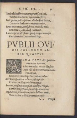Publii Ovidii Fastorum Liber Quartus.