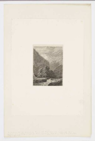 Berglandschaft mit Bach und Bäumen, Blatt 9 der Folge "Radierversuche I"