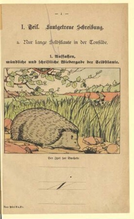 I. Teil. Lautgetreue Schreibung