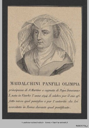 Folge von Bildnissen, Frauenbildnisse : Bildnis der Olimpia Maidalchini