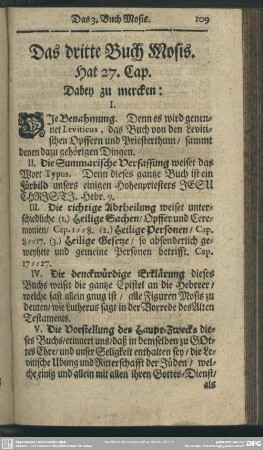 Das dritte Buch Mosis