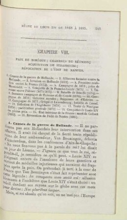 Chapitre VIII. Paix de Nimègue; chambres de réunion, acquisition de Strasbourg; révocation de l'édit de Nantes