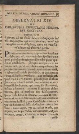 Observatio XIV. De Philosophia Christianis Hominibus Nocitura