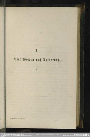 I. Vier Wochen auf Norderney