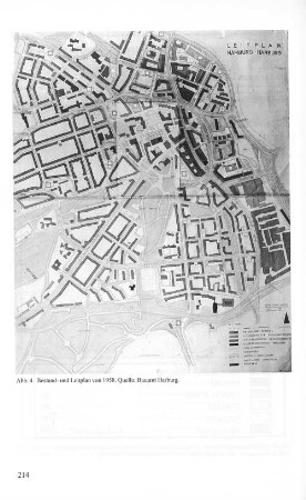 Abb. 4 Bestand- und Leitplan von 1958. Quelle: Bauamt Harburg.