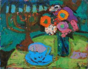 Stilleben mit blauer Tasse
