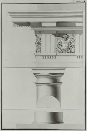 Artikel die architektonische Kunstlehre betreffend : Bodt, Jean de, Säulenordnungen, Zeichn., 18. Jh.