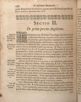 Sectio III. De primo peccato Angelorum.