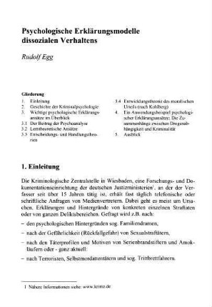 37-58, Psychologische Erklärungsmodelle dissozialen Verhaltens