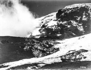 Von-der-Decken-Gletscher am Kibo : Ende (Pseudozunge) des Von-der-Decken-Gletschers am Kibo
