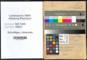 Entnazifizierung Johannes Schmittgen , geb. 23.08.1907 (Verwaltungsangestellter)