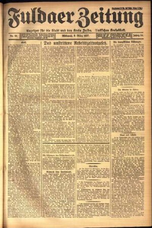 Ausgabe vom Mittwoch, den 09. März 1927.