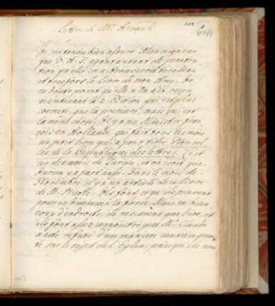 Lettre de Mr. Arnauld.