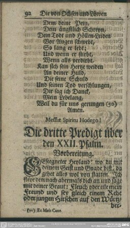 Die dritte Predigt über den XXII. Psalm