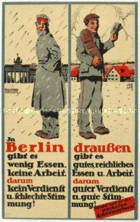 Aufruf zur Arbeitssuche außerhalb Berlins