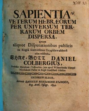 Sapientia veterum Hebraeorum per universum terrarum orbem dispersa