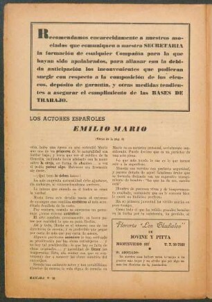 Los actores españoles Emilio Mario : (Viene de la pág. 8)