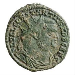 Münze, Follis (Follaro), 296 - 297 n. Chr.