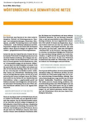Wörterbücher als semantische Netze