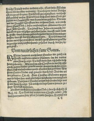 Vom natürlichen sune Gottes.