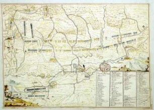 WHK 9 Reichs- und Französischer Krieg von 1688-1697 bis zum Frieden von Ryswick: Plan der Stellungen der Alliierten bei Perk, in der Nähe von Löwen, 1694
