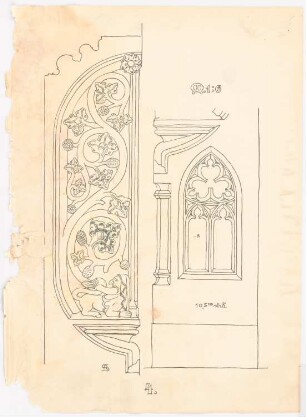 Skizzenheft SS 1902: Chorgestühl in der Liebfrauenkirche, Halberstadt: Details 1:6