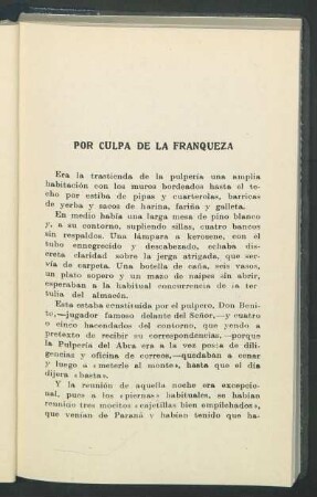 Por culpa de la franqueza