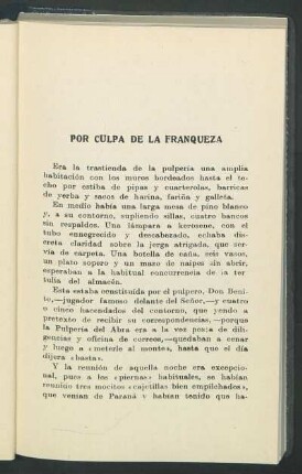Por culpa de la franqueza