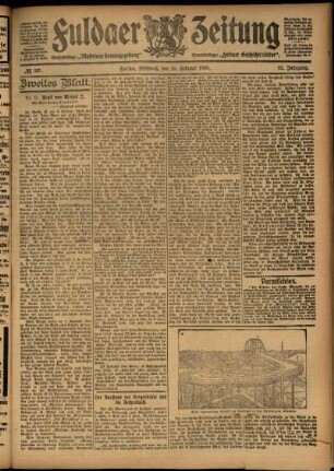 Zweite Ausgabe vom Mittwoch, den 15. Februar 1905.