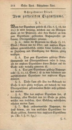 Achtzehnter Titel. Vom getheilten Eigenthume.