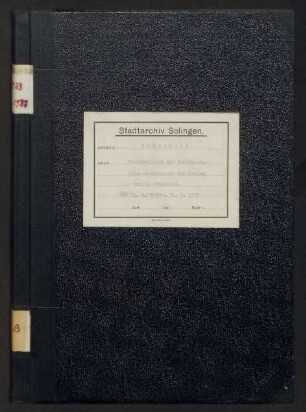 Höhscheid: Armenvorstand 1933-1937