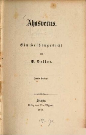 Ahasverus : Ein Heldengedicht