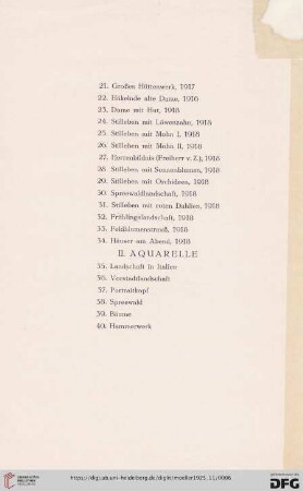 II. Aquarelle (Nr.35-59)