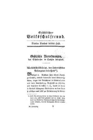 Gesetzliche Verordnungen, das Schulwesen in Sachsen betreffend