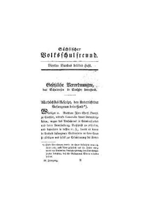 Gesetzliche Verordnungen, das Schulwesen in Sachsen betreffend