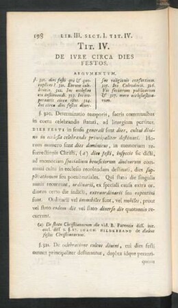 Tit. IV. De Iure Circa Dies Festos