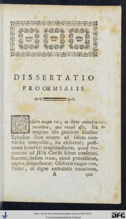 Dissertatio Prooemialis.