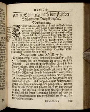 Am 11. Sonntage nach dem Fest der Hochgelobten Drey-Einigkeit [-] Am 15. Sonntage nach dem Fest der Hochgelobten Drey-Einigkeit