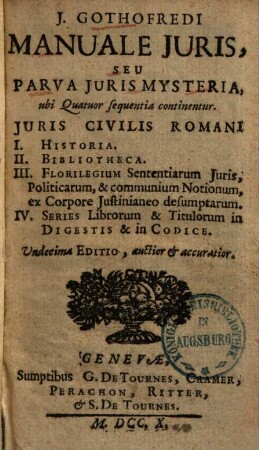 Manuale juris seu parva juris mysteria