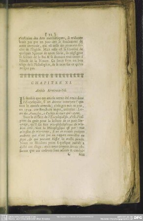 Chapitre XI. Article Aveugle-Né
