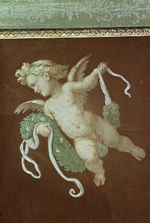 Putto mit Girlande
