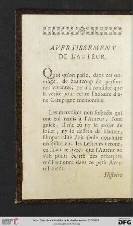 Avertissement de l'auteur