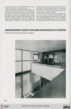 5: Innenräume eines Einfamilienhauses in Brünn : Architekt Bohuslav Fuchs, Brünn
