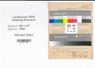 Entnazifizierung Arthur Weindorf , geb. 15.06.1909 (Gemeindesekretaer)