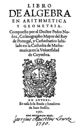 Libro de Algebra en Arithmetica y Geometria