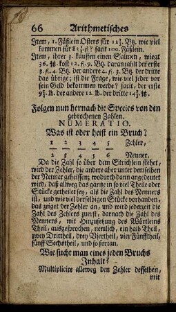...die Species von den gebrochenen Zahlen.