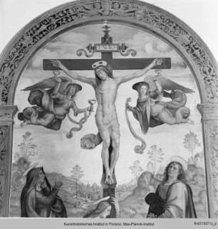 Christus am Kreuz mit Maria, Magdalena und Johannes dem Evangelisten