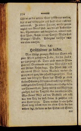 Nro. 149. Hirschhörner zu backen. - Nro. 222. Aniszuckerkörner.