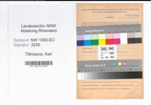 Entnazifizierung Karl Tillmanns, geb. 04.07.1894 (Handelsvertreter)
